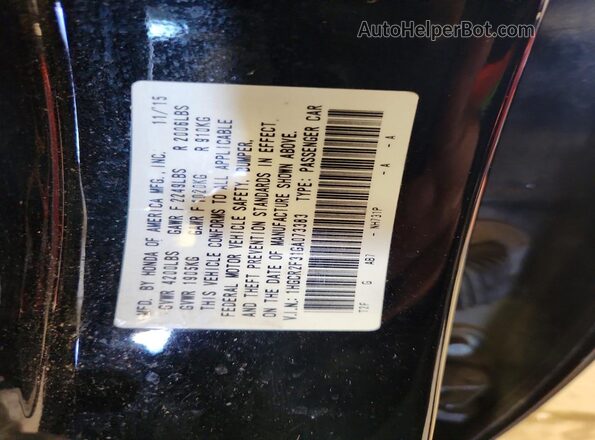 1HGCR2F31GA073383 2016 HONDA ACCORD Black Widok komory silnika