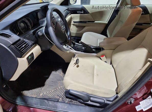 1HGCR2F31GA085288 2016 HONDA ACCORD Maroon Widok wnętrza z przodu