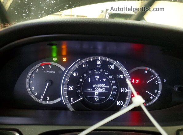 1HGCR2F32GA030445 2016 HONDA ACCORD Black Widok zestawu wskaźników