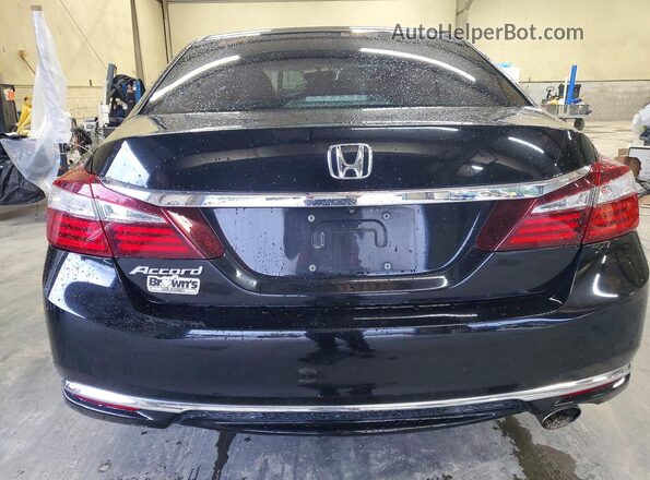 1HGCR2F32GA030445 2016 HONDA ACCORD Black Widok z tyłu