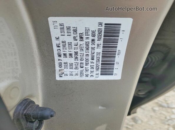 1HGCR2F33GA067262 2016 HONDA ACCORD Tan Շարժիչի բաժամունքի տեսք