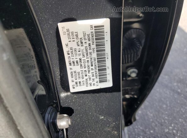 1HGCR2F36GA057891 2016 HONDA ACCORD Black ძრავის განყოფილების ხედი