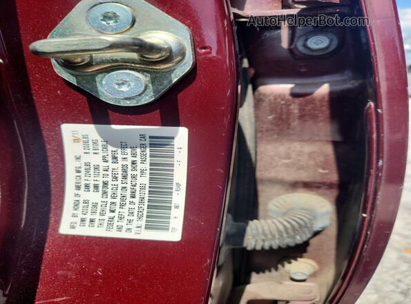 1HGCR2F36HA137953 2017 HONDA ACCORD Maroon Engine compartment view