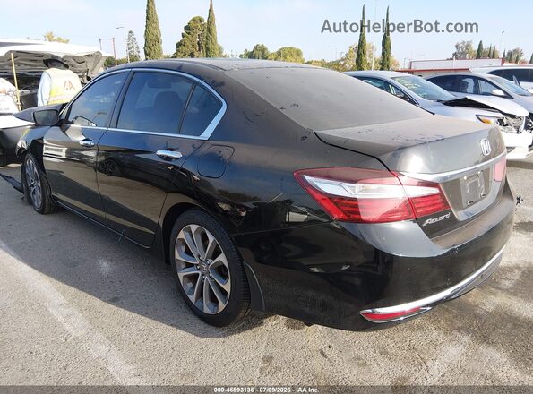 1HGCR2F38GA071582 2016 HONDA ACCORD Black Tył lewy