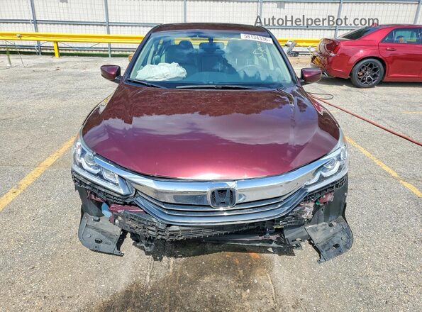 1HGCR2F38HA059773 2017 HONDA ACCORD Burgundy Front view
