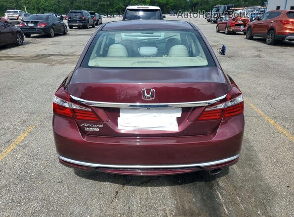 1HGCR2F38HA110494 2017 HONDA ACCORD Burgundy Հետևի տեսք