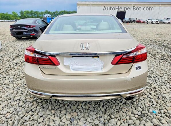 1HGCR2F39GA093669 2016 HONDA ACCORD Beige უკანა ხედი