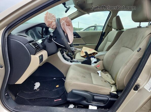 1HGCR2F39GA093669 2016 HONDA ACCORD Beige წინა სალონის ხედი