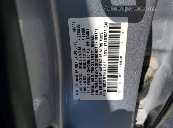 1HGCR2F39HA273977 2017 HONDA ACCORD Beige Вид підкапотного простору