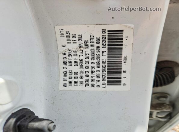 1HGCR2F3XGA028152 2016 HONDA ACCORD White Вид підкапотного простору