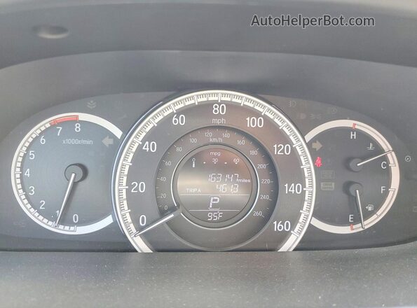 1HGCR2F3XGA232305 2016 HONDA ACCORD Black Вид щитка приладів
