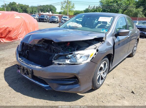 1HGCR2F45GA125574 2016 HONDA ACCORD Gray წინა ხედი