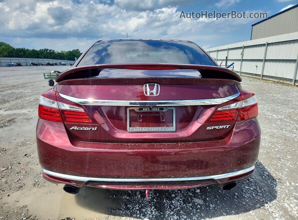 1HGCR2F50GA051425 2016 HONDA ACCORD Burgundy Vista trasera
