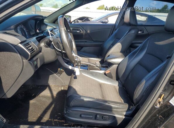 1HGCR2F50GA148351 2016 HONDA ACCORD Черный Вид салона спереди