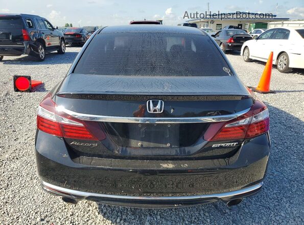 1HGCR2F50GA148351 2016 HONDA ACCORD Черный Вид сзади