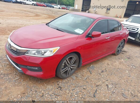 1HGCR2F50GA185089 2016 HONDA ACCORD Red Առջևի ձախ երեք քառորդ տեսարան