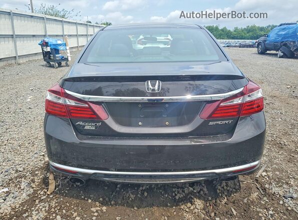 1HGCR2F50HA018166 2017 HONDA ACCORD Black Вид ззаду
