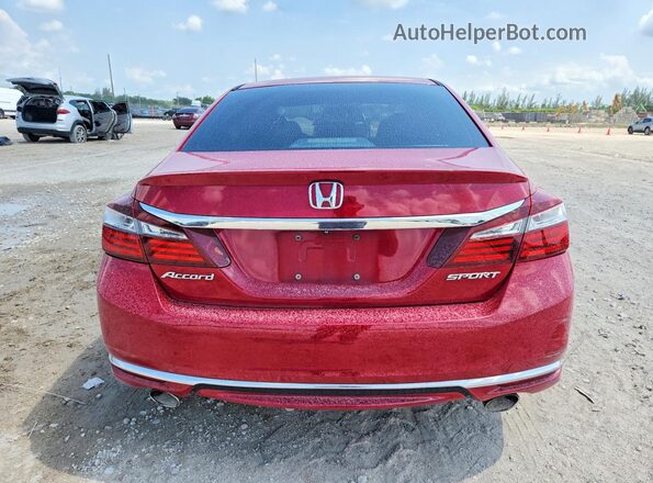 1HGCR2F50HA281340 2017 HONDA ACCORD Red Вид ззаду