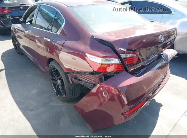 1HGCR2F51GA101703 2016 HONDA ACCORD Burgundy უკანა მარცხენა
