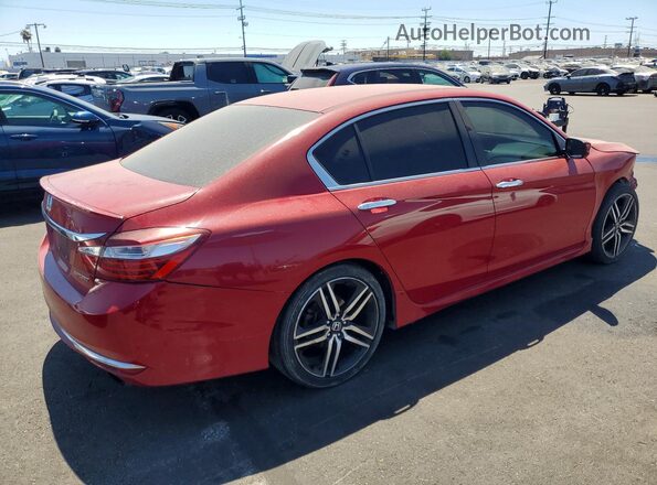 1HGCR2F51GA225664 2016 HONDA ACCORD Red Задня права чверть