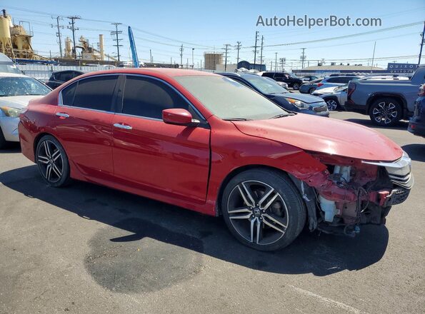 1HGCR2F51GA225664 2016 HONDA ACCORD Red Передня права чверть