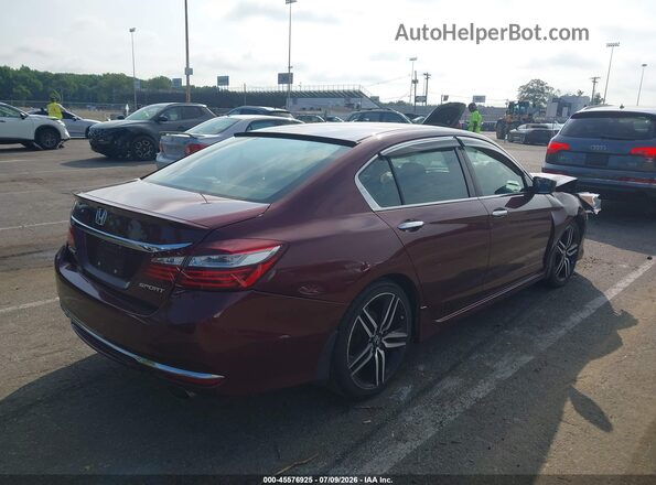 1HGCR2F52GA080215 2016 HONDA ACCORD Maroon უკანა მარჯვენა