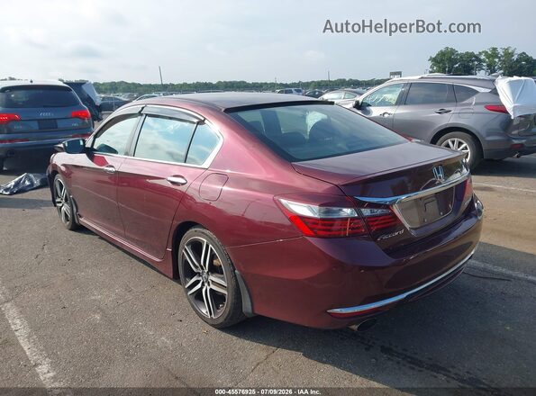 1HGCR2F52GA080215 2016 HONDA ACCORD Maroon უკანა მარცხენა