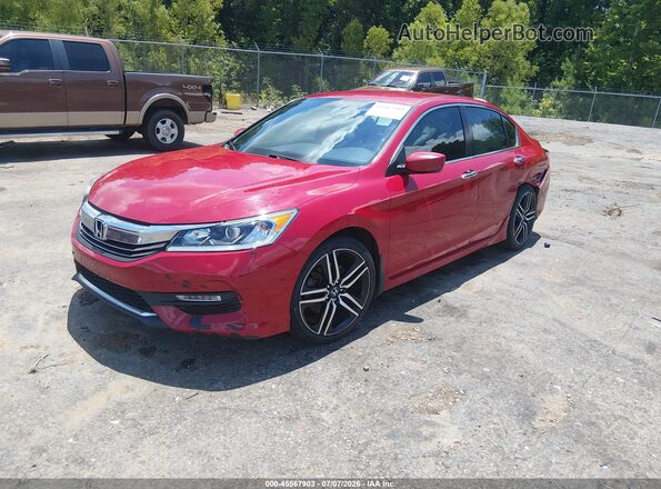 1HGCR2F52GA178404 2016 HONDA ACCORD Красный Передняя левая четверть