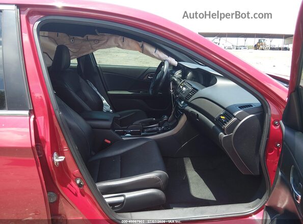1HGCR2F52GA178404 2016 HONDA ACCORD Красный Вид салона спереди