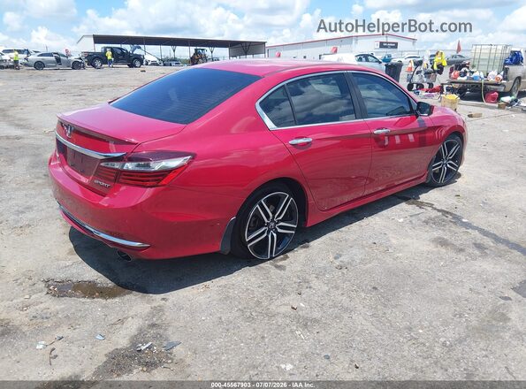 1HGCR2F52GA178404 2016 HONDA ACCORD Красный Задняя правая четверть