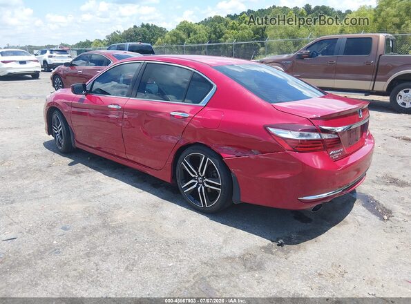 1HGCR2F52GA178404 2016 HONDA ACCORD Красный Задняя левая четверть