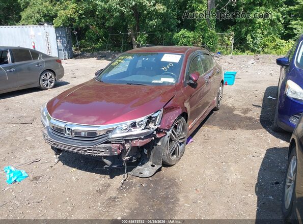 1HGCR2F52GA227021 2016 HONDA ACCORD Maroon Vista tres cuartos delantera izquierda