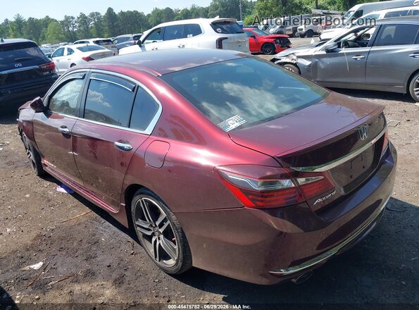 1HGCR2F52GA227021 2016 HONDA ACCORD Maroon Vista interior de 360 grados