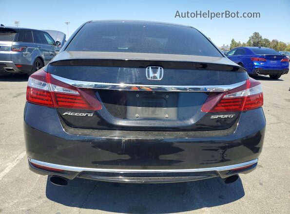 1HGCR2F52HA024910 2017 HONDA ACCORD Black Rear view