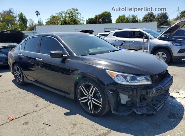 1HGCR2F52HA024910 2017 HONDA ACCORD Black Front right