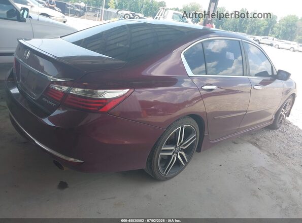 1HGCR2F53GA022968 2016 HONDA ACCORD Maroon Հետևի աջ