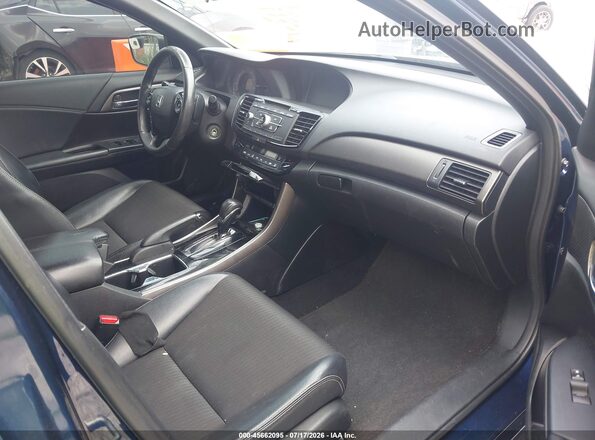 1HGCR2F53GA125727 2016 HONDA ACCORD Синий Вид салона спереди