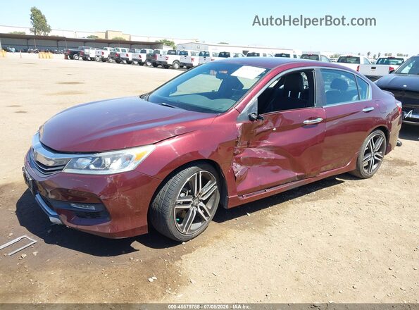 1HGCR2F53HA115717 2017 HONDA ACCORD Burgundy Առջևի ձախ երեք քառորդ տեսարան