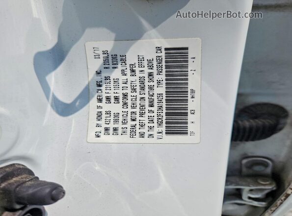 1HGCR2F53HA194256 2017 HONDA ACCORD White Вид підкапотного простору