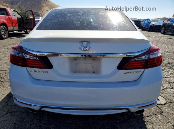 1HGCR2F54GA019657 2016 HONDA ACCORD Белый Вид сзади