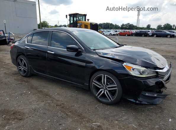 1HGCR2F54HA005646 2017 HONDA ACCORD Black Передня права чверть
