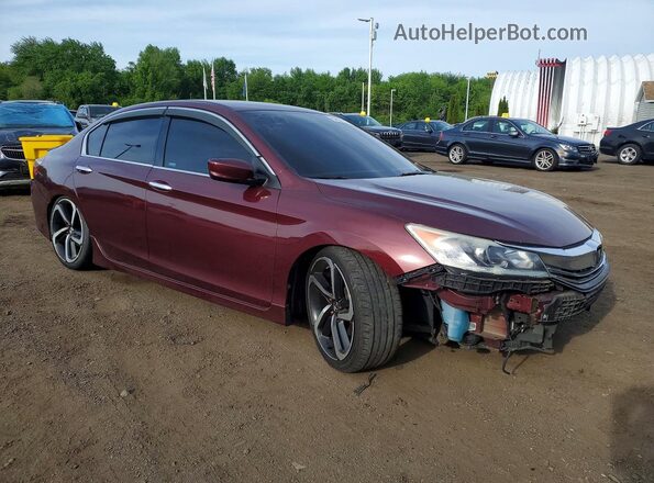 1HGCR2F54HA308278 2017 HONDA ACCORD Maroon Przód prawy