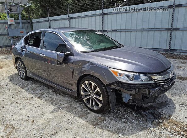 1HGCR2F55HA163610 2017 HONDA ACCORD Gray Front right
