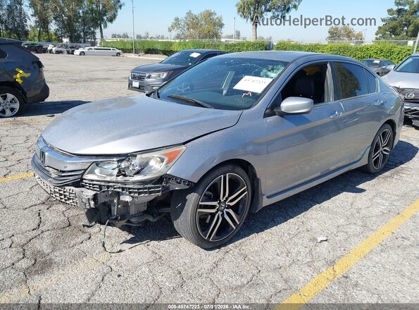 1HGCR2F55HA196378 2017 HONDA ACCORD Silver Передня ліва чверть