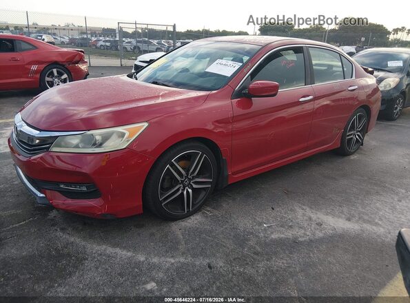 1HGCR2F55HA231923 2017 HONDA ACCORD Красный Передняя левая четверть