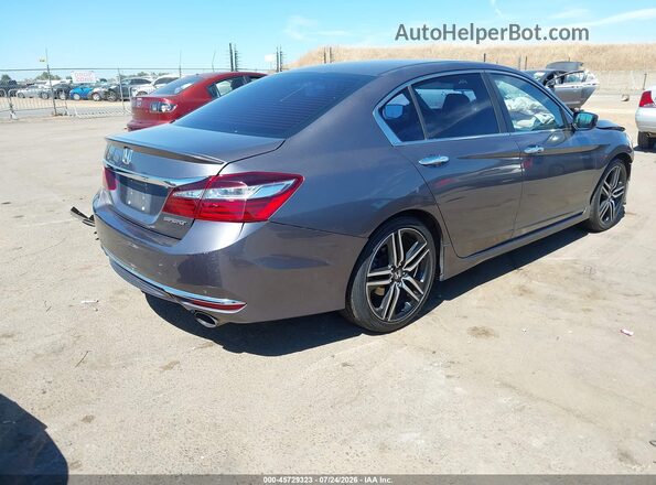 1HGCR2F56GA054586 2016 HONDA ACCORD Gray Trasero derecho