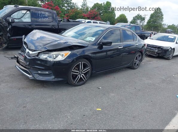 1HGCR2F56GA070870 2016 HONDA ACCORD Black Przód lewy