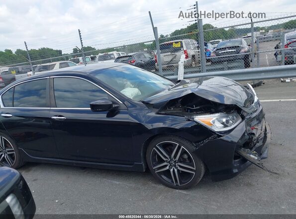1HGCR2F56GA070870 2016 HONDA ACCORD Black Widok wnętrza z tyłu