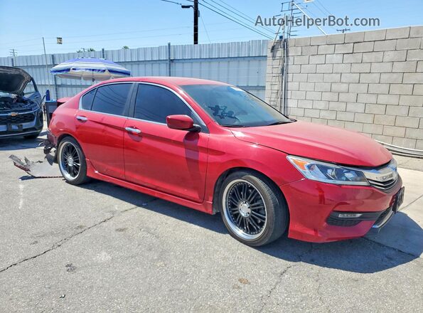 1HGCR2F56GA096580 2016 HONDA ACCORD Red Передня права чверть