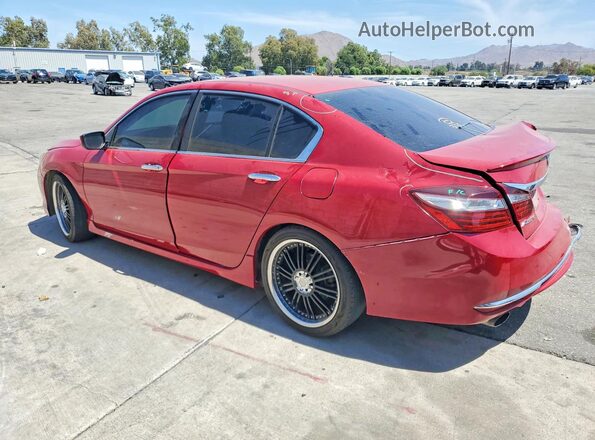 1HGCR2F56GA096580 2016 HONDA ACCORD Red Задня ліва чверть